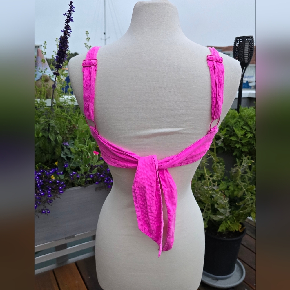 🩷 Urban Outfitters Women's Pink Ecote Jana Crop-top Size Medium - Picture 5 of 10